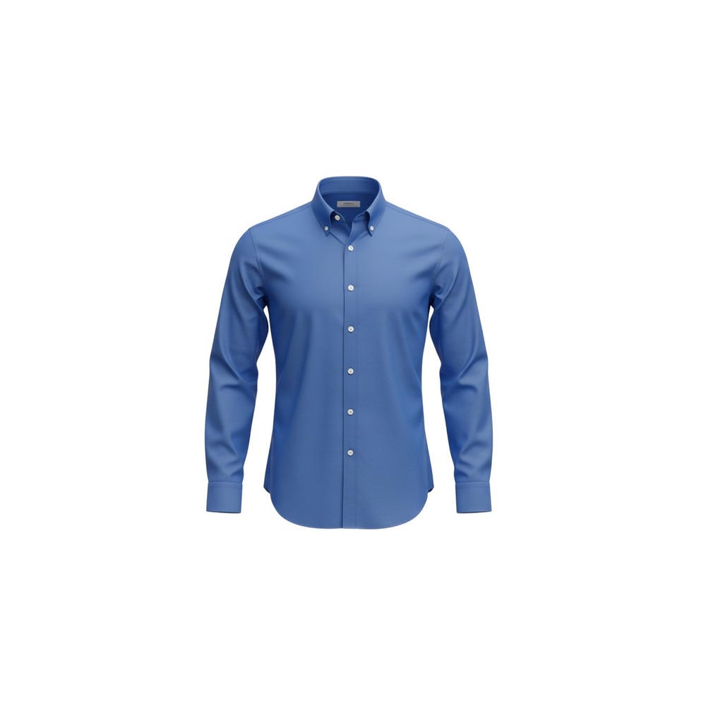IZOD Button Down Shirt Mens L Blue Twill Long Sleeve Cotton Solid Office